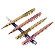 GENKKY Creatively 0.7mm Luxury Ballpoint flow oil crystal Gold foil Metal Copper colorful high-grade gold powder quicksand pen 2024 - buy cheap