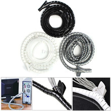 Envoltura de gestión de línea protectora de cables, banda de manguito con Clip, espiral, 1M, 8mm, para oficina y hogar 2024 - compra barato