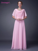 Vestidos de mãe da noiva rosa, linha a, meia manga, chiffon com contas, plus size, vestidos longos e elegantes para noivo, casamento 2024 - compre barato