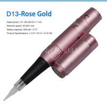 Wireless battery permanent makeup pen machine eyebrow embroidery tattoo machine for lips eyebrow eyeliner golden rose color 2024 - buy cheap
