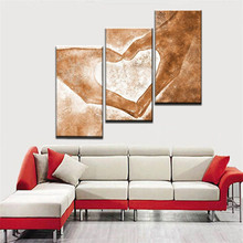 New 100% HandPainted 3pcs Modern Abstract Oil Paintings Love Heart Drawing by Hands Canvas Art Living Room Wall Pictures Decor 2024 - buy cheap