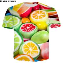Брендовая футболка PLstar Cosmos, Новинка лета 2018, модная футболка, повседневная мужская и женская футболка с 3D-принтом фруктов, лимона/черники/ананаса 2024 - купить недорого