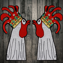 Fashion Embroidery Beaded  Crown rooster Patches Rhinestones   Applique Iron on sequined stickers t-shirt diy decoration 2024 - buy cheap