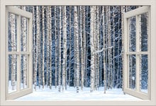 3D Window View Nature SNOWY FOREST Wall Decal Sticker Frame Mural Effect Home Decor Bedroom Living Room Kitchen 2024 - buy cheap