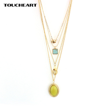 TOUCHEART Square Collar Necklaces Gold Color Chain Multilayer Collier Ethnique Necklace Women Vintage Jewelry Blue SNE160103 2024 - buy cheap
