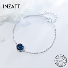 Pulseira inzat de prata esterlina 925, acessórios minimalistas para mulheres, pedra drusa, cianite, joias finas, presente 2024 - compre barato