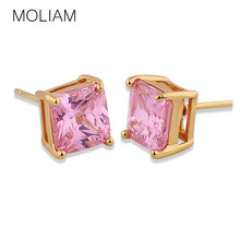 MOLIAM High Quality Jewelry Earrings Gold-Color Stud Earing Cubic Zirconia Earings Women Brinco Bijoux Gift MLE013 2024 - buy cheap