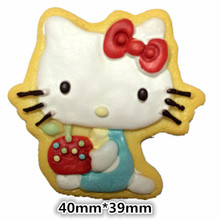 5pcs/lot New Arrival Wholesale cat with apple Resin Flat back Cabochons for Hair Bow Center 40*39mm 2024 - buy cheap