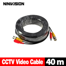 Ninivision-cabo de vídeo para segurança, frete grátis, 40m, cctv, alta qualidade, bnc + dc, conector, para câmeras de segurança, kit 2024 - compre barato