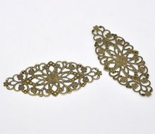 DoreenBeads-Envolturas de flores de filigrana, conectores de tono bronce, 8x3,5 cm, venta por paquete de 30 2024 - compra barato