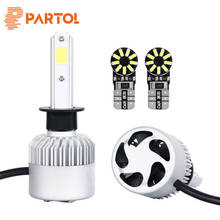 Partol 72W 8000LM H1 H3 H4 H7 H11 LED Car Headlight Bulb W5W LED Bulb Automobiles Headlamp COB Chip Hi-Lo Beam 6500K 12V 24V 2024 - buy cheap