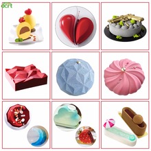 DIY Art Cake 3D Silicone Mould Cake Mold Baking Tools For Chocolate Brownie Mousse Heart Round Cake Decorating Tool Bakeware 2024 - buy cheap