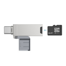 Leitor de cartão dm cr006 usb c, leitor de cartão micro sd/tf tipo c para macbook ou smartphone com interface embutida 2024 - compre barato