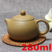 Zisha conjunto de chá kung fu famoso, conjunto de bule de chá artesanal de 280ml, cerâmica chinesa de alta qualidade com embalagem de presente 2024 - compre barato