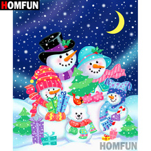 Homfun 5d pintura de diamante completa quadrada/redonda, broca "boneco de neve, presente", bordado, ponto cruz, presente, decoração de casa, a08923 2024 - compre barato