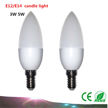 Светодиодный лампы в форме свечи лампы E14 Светодиодная лампа 3W 5 SMD2835 AC220 E27 светодиодный лампы в форме свечи лампы теплый белый/белый светодиодный лампа освещение салона 2024 - купить недорого