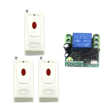 Casa inteligente 12 V 10A 1 Canal RF Wireless Switch Controle Remoto Receptor Da Porta da Garagem porta & 3 Transmissores SKU: 5563