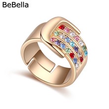 BeBella-Cinturón con forma de hebilla de cristal, anillo para la fiesta, hecho con cristal checo auténtico para niñas, regalo de Navidad, 4 colores 2024 - compra barato