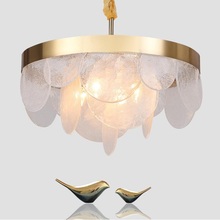 Lustre moderno com design simples e redondo, lâmpada de vidro dourada para quarto e sala de estar 2024 - compre barato