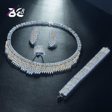 Be 8 Beauty 2 Tones CZ Wedding Bridal Jewelry Sets for Wedding Accessories Nigeria Jewelry Necklace Bangle Set Bijoux Femme S320 2024 - buy cheap