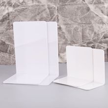2Pcs White Acrylic Bookends L-shaped Desk Organizer Desktop Book Holder School Stationery Office Accessories 2024 - buy cheap