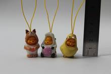 50pcs/lot  fortune bear dolls key chain pendants 3cm, kids toys as necklace, cartoon action figure toy 2024 - buy cheap