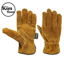 KIM YUAN-guantes de trabajo de cuero impermeables, 1 par, a prueba de espinas, para jardinería, pesca 2024 - compra barato