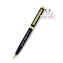 Classical office writing pen new arrival black gold-clip for boss free logo pen custom with your logo text Free 2024 - buy cheap