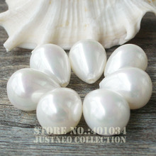 Mother-of-pearl Shell Beads Drop-shaped White Half-drilled Pendant Bead 2024 - buy cheap