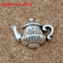 MIC 200 pcs Zinc Alloy Single-sided "Tea Time" Tea Pot Charms Pendant 19*12.5mm DIY Jewelry A-137 2024 - buy cheap