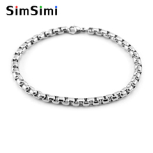 Simsimi pulseira masculina Stainless Steel 3/4/5mm Box chain bracelets Square Rolo Bracelet bangle MEN jewelry gift Good quality 2024 - buy cheap