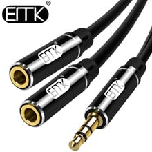 EMK 3.5mm AUX Splitter Cable 1 male to 2 female Audio Cable Headphone Splitter Audio Extension 3.5mm Cable Adapter Phone MP3/4 2024 - buy cheap