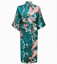 Bata de rayón Drak Green para mujer, Kimono Yukata china, lencería Sexy de flores, ropa de dormir de talla grande S -XXXL, gran oferta 2024 - compra barato