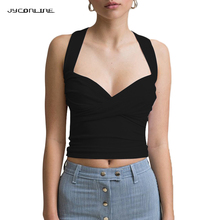 New Sexy Elastic Spaghetti Strap Bandage Top Women Crops Tops For Summer Stretch V-Neck Tight Lady Camis Vest 2024 - buy cheap