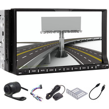 Pupug Универсальный 7 ''HD цифровой Сенсорный экран автомобиля GPS навигации dvd-плеер 2 DIN стерео в тире Bluetooth FM RDS Радио + Камера 2024 - купить недорого