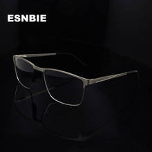 ESNBIE Alloy Men Glasses Optical Frames For Women Ultralight Square Myopia Eyeglass Men Accessories Clear Lens Oculos De Grau 2024 - buy cheap