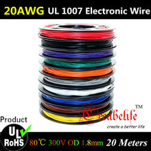 20 medidores/rolo 20 awg-flexível encalhado 10 cores ul 1007 diâmetro 1.8mm condutor de fio eletrônico para diy 2024 - compre barato