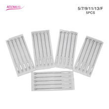 ATOMUS 5pcs Assorted Sterilized Tattoo Needles Mixed Needle Flat Single 5/7/9/11/13F For Tattoo Machine Grip Tip Free Shipping 2024 - buy cheap
