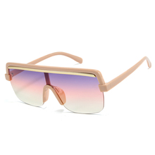 Роскошные Полуободковые Солнцезащитные очки женские цельные солнцезащитные очки больших размеров UV400 Оттенки для лета на открытом воздухе Oculos Gafas S8077DF 2024 - купить недорого
