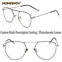 Fashion Oversize Classical Art Frame Custom Made Prescription Optical Lenses or Photochromic Gray / Brown Lenses 0 -0.5 -1 To -6 2024 - buy cheap