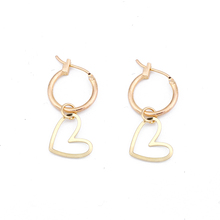 1Pair Simple Cute Hollow Heart Pendant Hoop Earrings Women Trendy Sweet Gold Metal Color Love Earrings Jewelry Pendientes E24-1 2024 - buy cheap