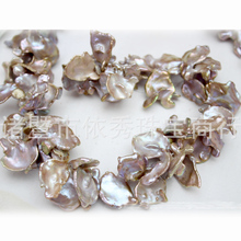 Natural freshwater  Baroque purple petals shaped Pearl beads 17-20mm 40cm 1str 2024 - buy cheap