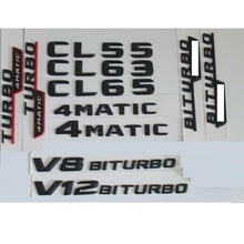 Emblema emblema para mercedes benz, adesivo emblema preto fosco 3d para cartas de porta-malas, mercedes benz cl55 cl63 cl65 v8 v12 bitelero amg 4 mático 2024 - compre barato