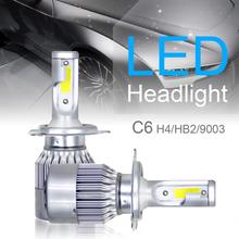 1 пара H4 / HB2 / 9003 C6 10800LM 6000K 120W COB светодиодный светильник для головы автомобиля, набор Hi/Lo, турбо-светильник, универсальный автомобильный налоб... 2024 - купить недорого