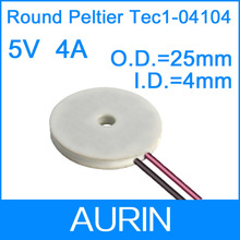 Circular Round Peltier Module Tec1-04104 Outer Diameter=25mm I.D.=4mm 5V 4A Thermoelectric Peltier With a hole in the middle 2024 - buy cheap