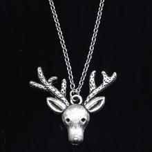 20pcs New Fashion Necklace 31x36mm deer head Pendants Short Long Women Men Colar Gift Jewelry Choker 2024 - buy cheap