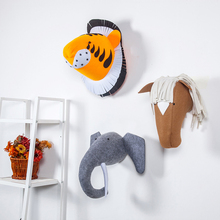 Decoração de parede artesanal com cabeça de animal, decoração de parede para quarto de bebê, berçário com cabeça de leão e tigre 2024 - compre barato