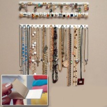 Suporte de parede de joias adesivo, brinco, colar, cabide, organizador, exibição, prateleira de joias, ganchos adesivos 2024 - compre barato