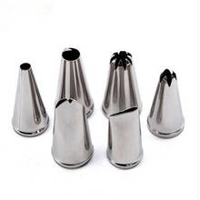 6pc/set DIY Stainless Steel Nozzles Icing Piping Nozzles Pastry Tips Fondant Cup Cake Baking Tools Nozzles Cake Decorating Tools 2024 - buy cheap