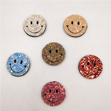 3cm 150pcs/lot Padded Shiny smile face Shape Applique Patches For Clothing Sew On Cloth Stickers Decoration 2024 - buy cheap